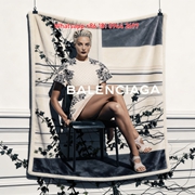 Balenciaga Elegant Ivy Floral Dress Flannel Sofa Throw Blanket BA217